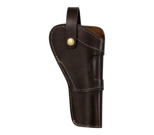 Dark brown leather revolver holster with belt loop