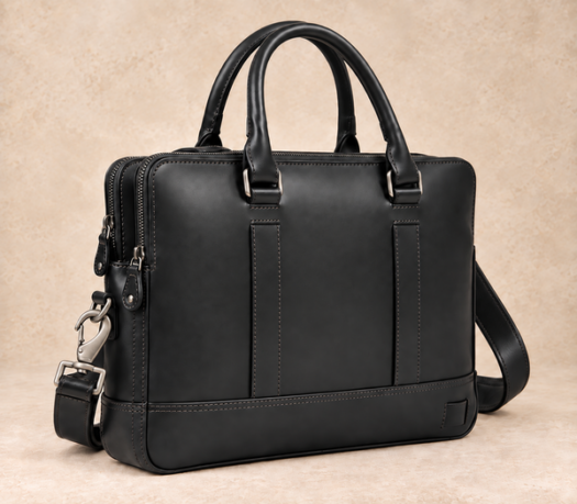 Slim black business case AIL-BUB-0011, shown from a front three-quarter angle