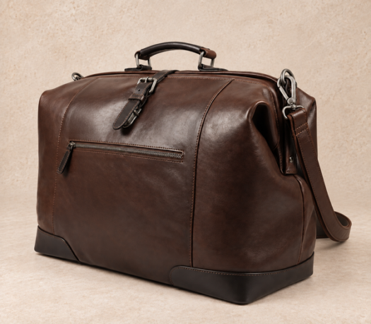 Dark brown smooth-leather doctor bag AIL-DB-0001 shown from a front three-quarter angle