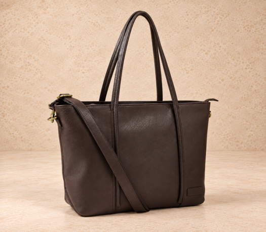 Dark brown tall tote bag AIL-HB-0089 shown from a front angled view
