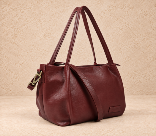 Burgundy slouch tote bag AIL-HB-0090 shown from a front angled view
