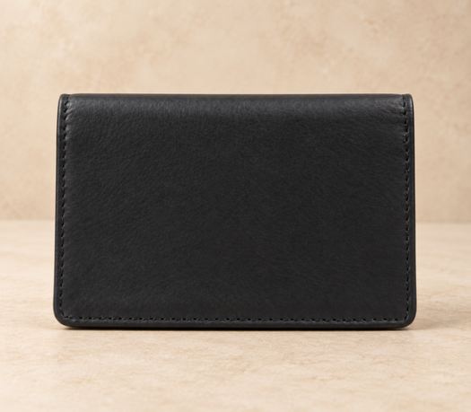 Black nappa leather slim cardholder AIL-SLG-0039, three-quarter view